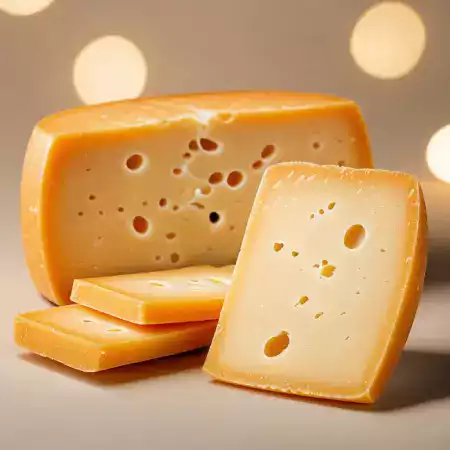 Premium aged Gouda cheese with complex flavors matured for six months in VillageCheese controlled aging chambers