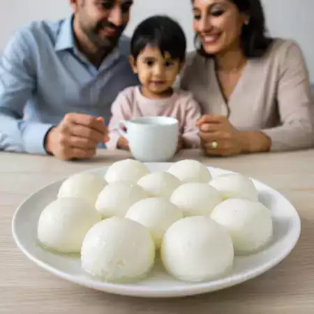 Traditional Bengali homemade rasgulla sweets made with VillageCheese fresh chhena in sugar syrup